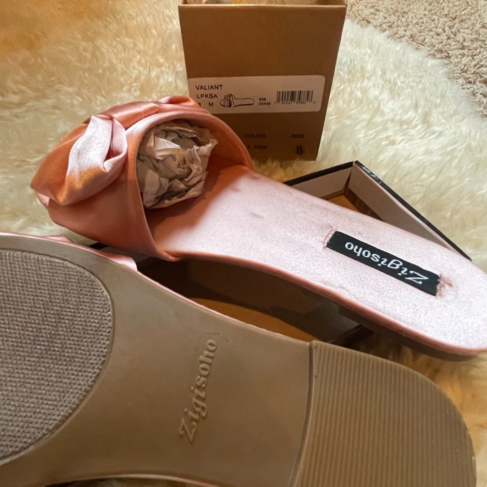 Zigi Soho Blush Satin Mules